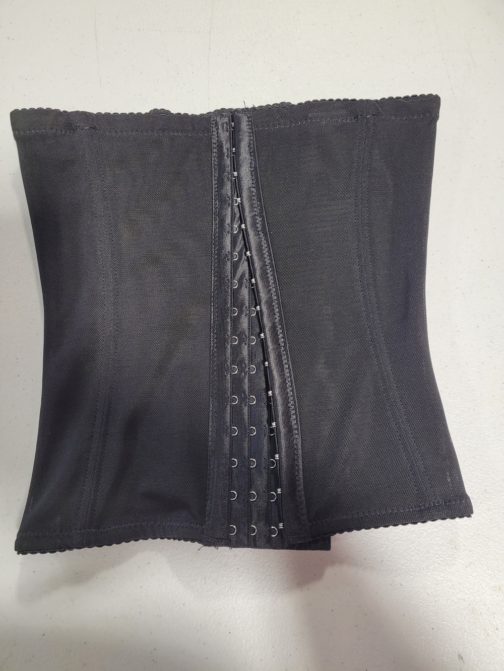 Black Waist Trainer with Front Hook Closure